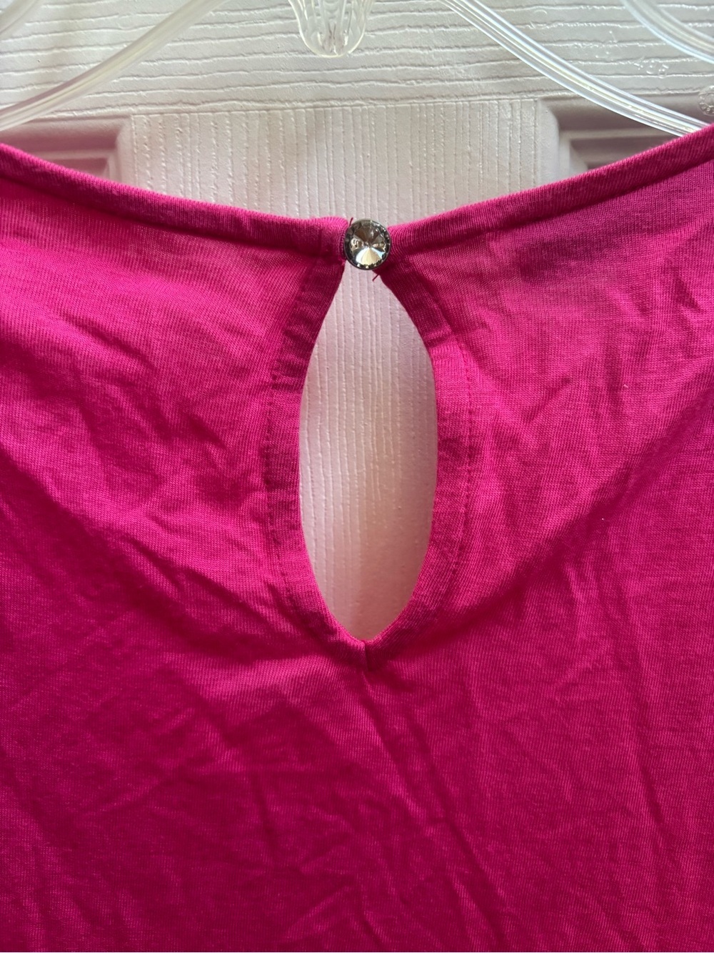 INC Sleeveless Fuchsia Crochet Lace Tank Top w/ Rhinestones, Size Lp, NWOT - Picture 6 of 6